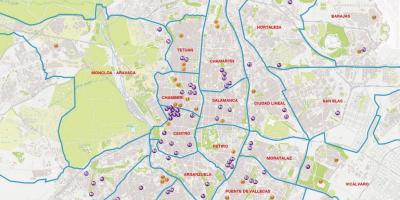 Barrio萨拉曼卡的马德里的地图