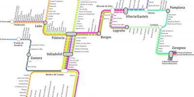 地图马德里西班牙国家铁路