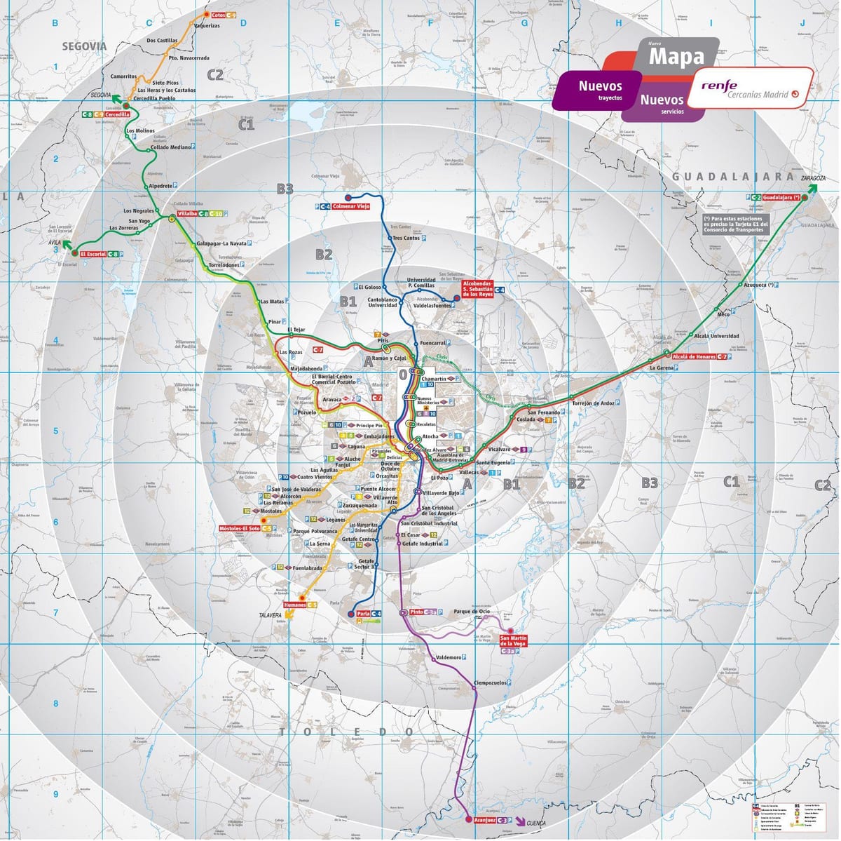 马德里过境的地图