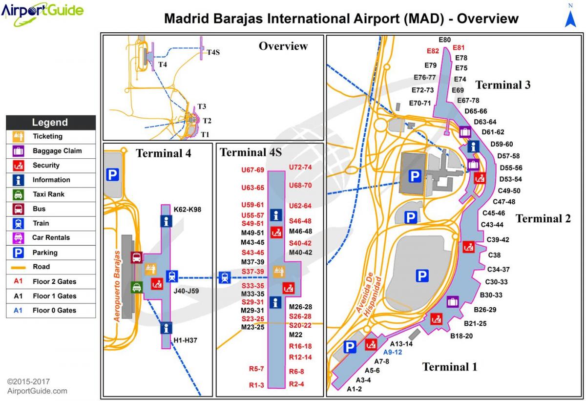 马德里国际机场的地图