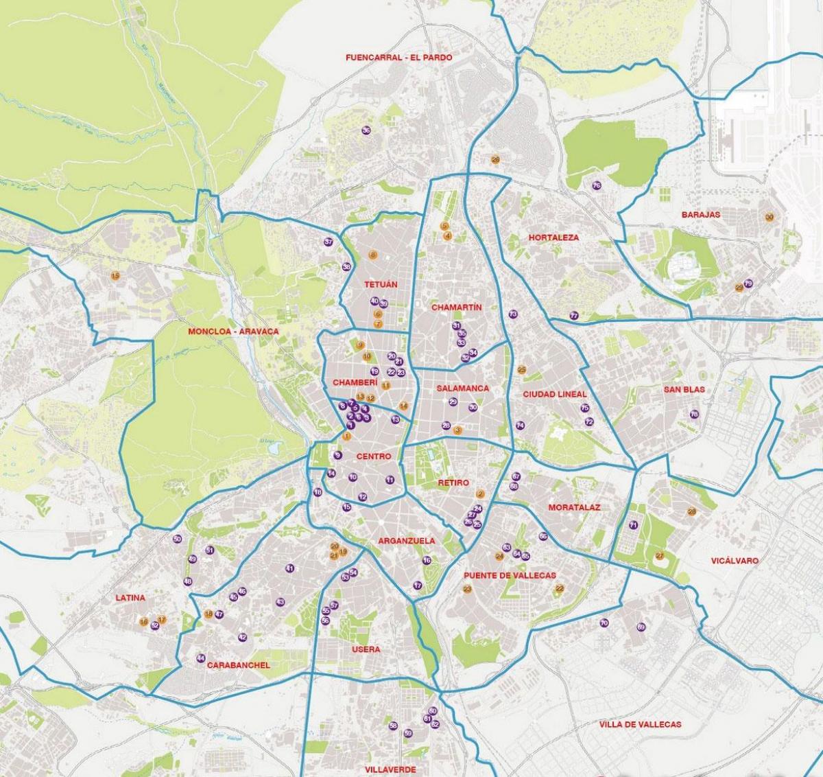 barrio萨拉曼卡的马德里的地图