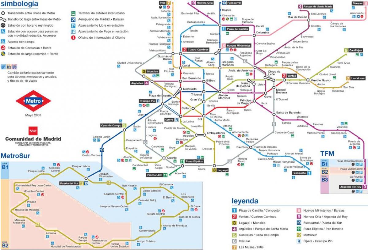 马德里的地铁站地图