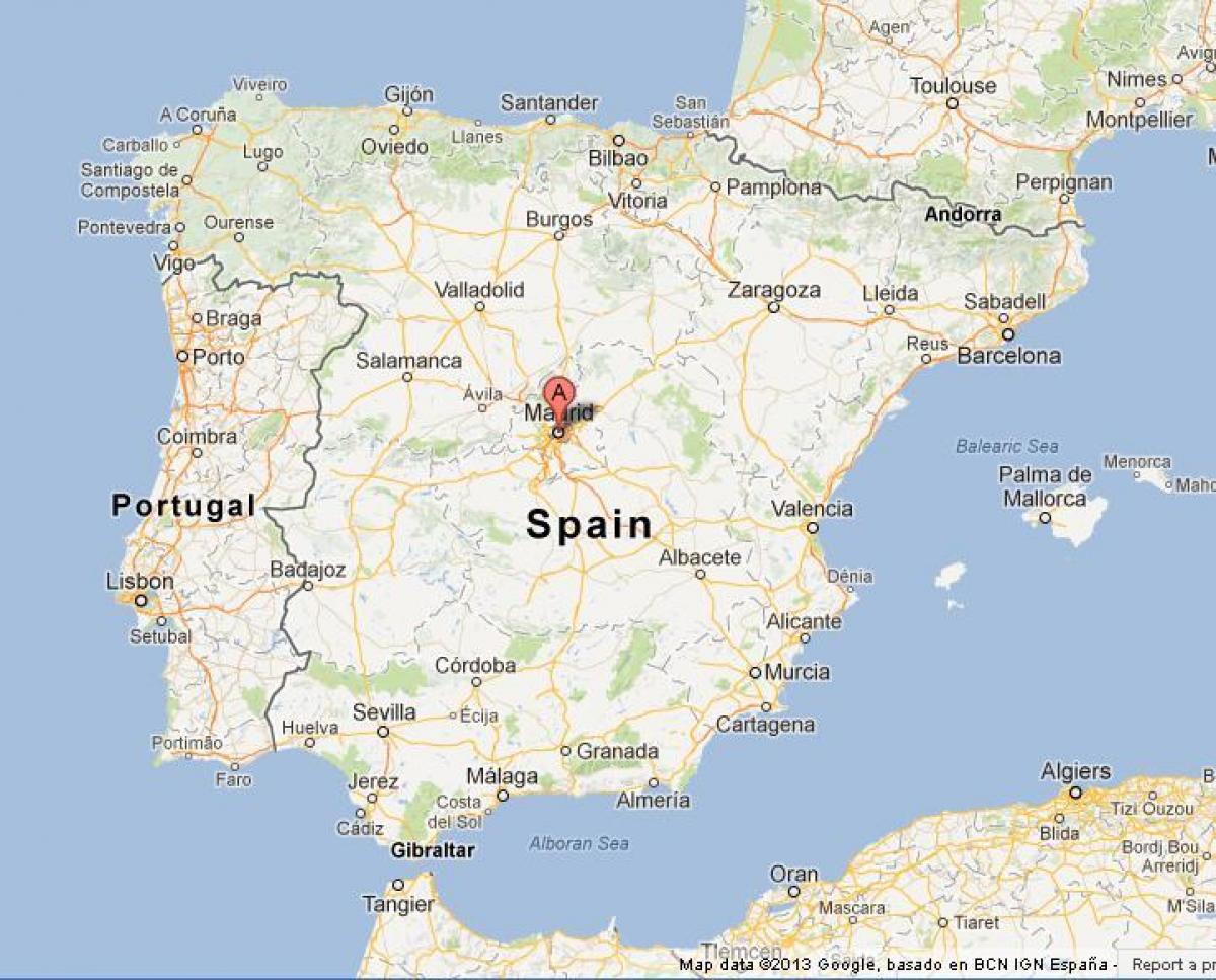 西班牙马德里的世界地图