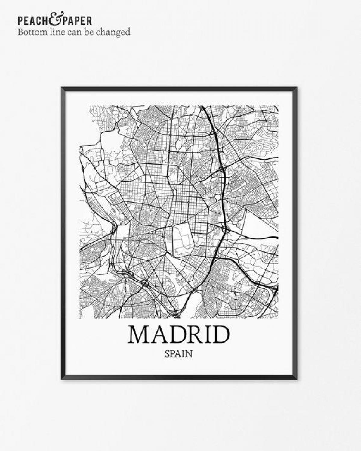 地图马德里的地图海报