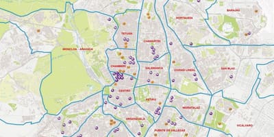 区的马德里的地图